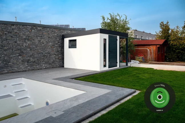 Montovaný domeček GARDEON s doplňky v barvě antracit