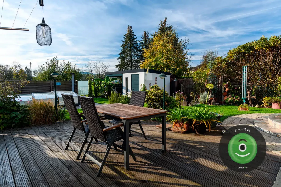 Zahradní domek GARDEON se spádem na zadní stranu