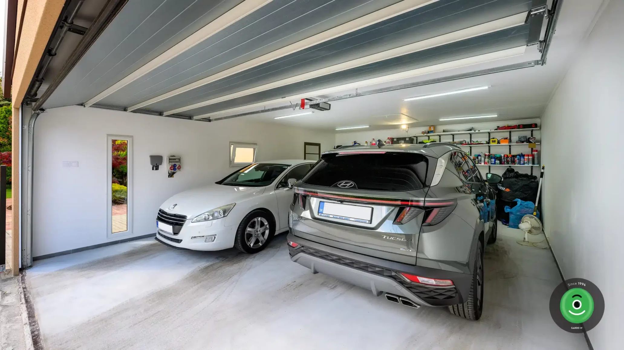 GARDEON garáž pro dvě auta sedlová střecha 7