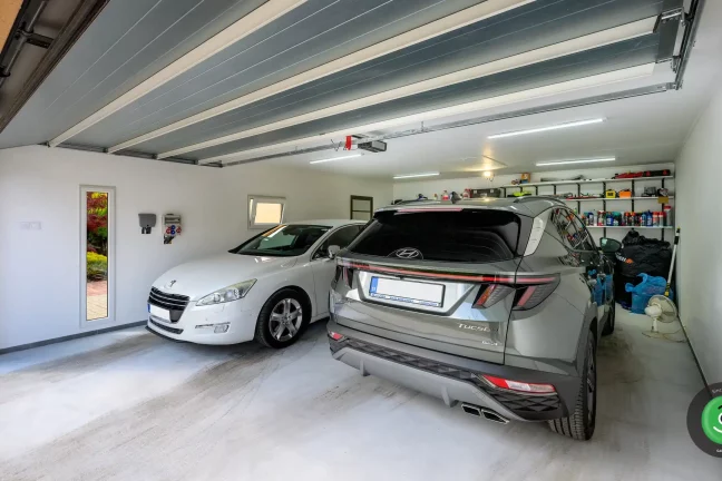 GARDEON garáž pro dvě auta sedlová střecha 7