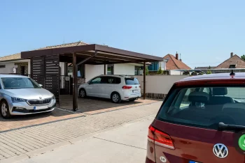 GARDEON hnědý přístřešek pro dvě auta