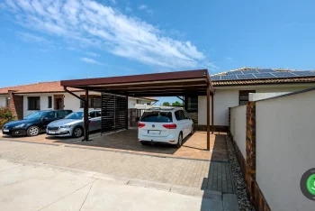 GARDEON hnědý přístřešek pro dvě auta 1