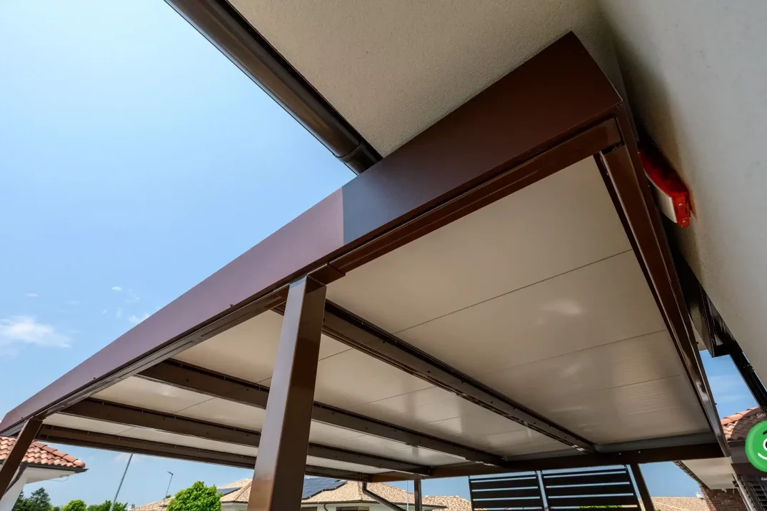 GARDEON hnědý přístřešek pro dvě auta 5