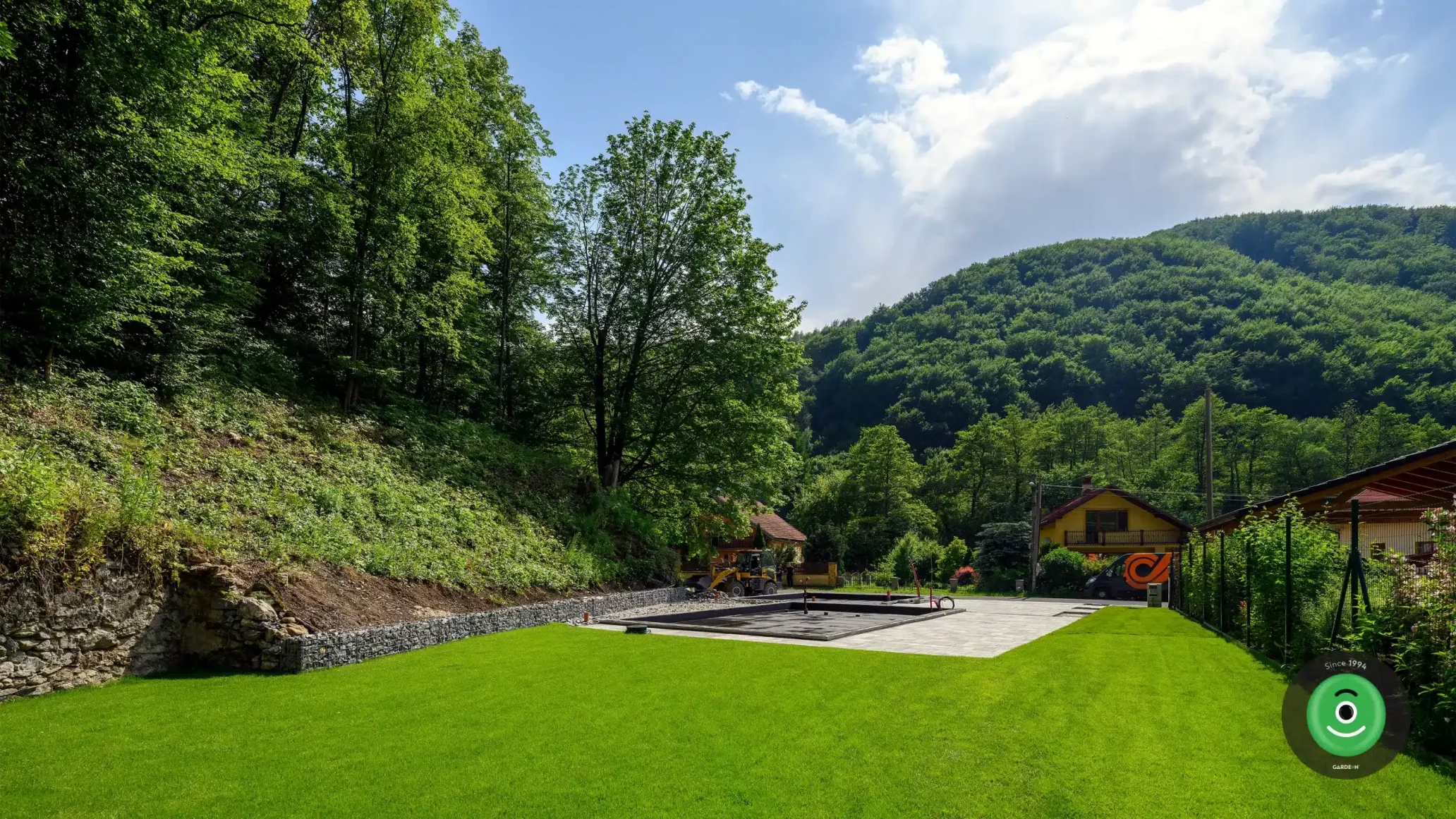 GARDEON připravený podklad pro montáž stavby pro Garáž TV