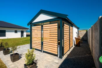 Gardeon zahradní domek s přístřeškem se sedlovou střechou