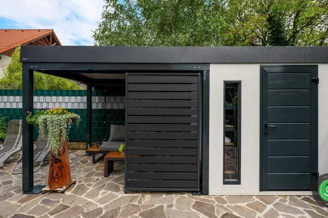 Malý zahradní domek GARDEON s přístřeškem