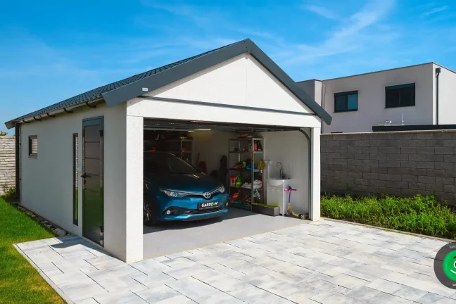 Sedlová střecha na garáži gardeon