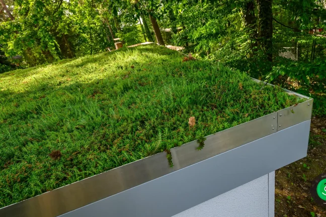 Detailní fotografie zelené střechy na garáži gardeon-3